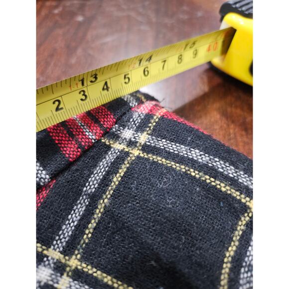 Vintage Tartan Red Black Plaid Long Maxi Pleated Wool Skirt Size 10 Yellow - Picture 3 of 6
